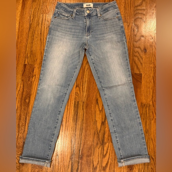 PAIGE Brigette Cropped Boyfriend Jeans Siri Deconstructed size 25 - Picture 3 of 8